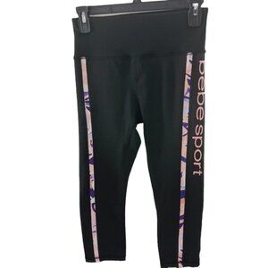 BEBE Sport Capri Leggings Women's Sporty Athleisure Elastic Waist Leggings S